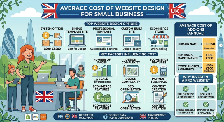 Average Cost of Website Design for Small Business UK for Startups