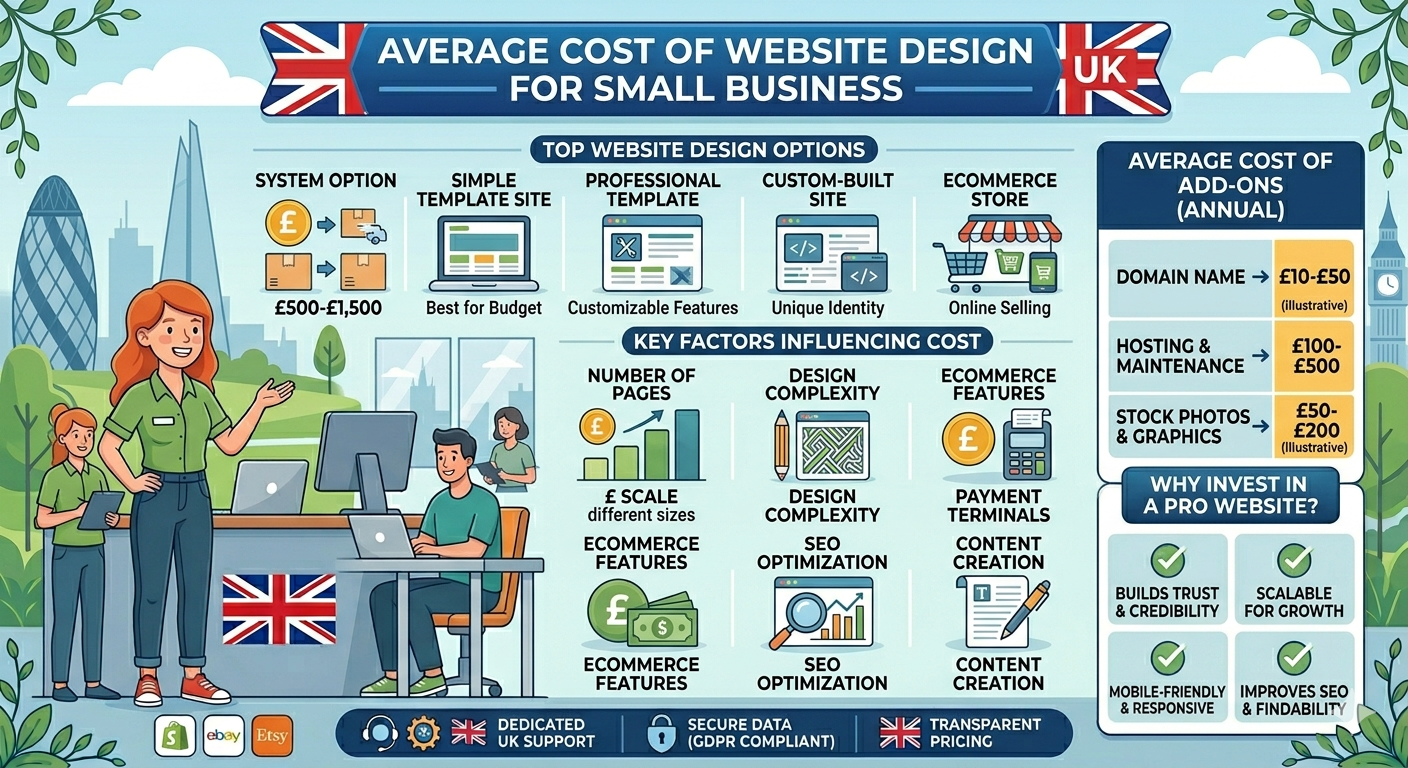 Average Cost of Website Design for Small Business UK for Startups