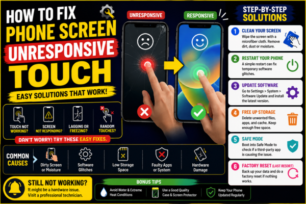how to fix phone screen unresponsive touch