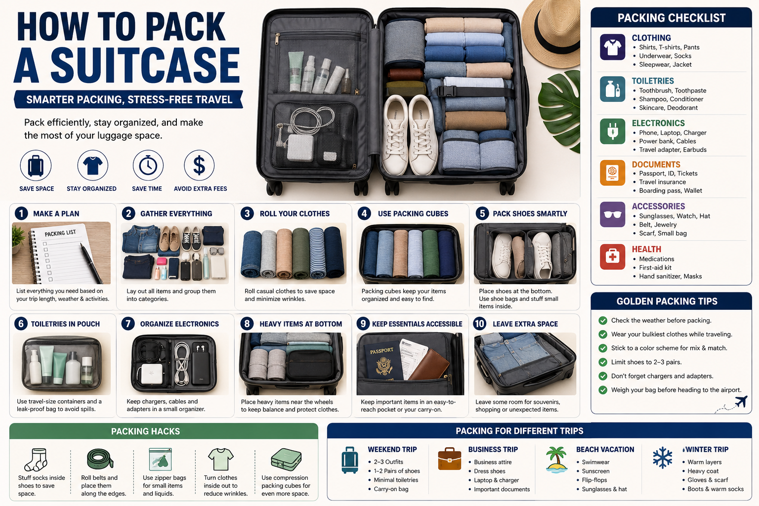 how to pack a suitcase